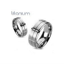 Engagement Ring Women Men Mixed Pair Brushed Titanium 0539