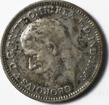 1932 Great Britain Three 3 Pence Silver Coin KM# 831