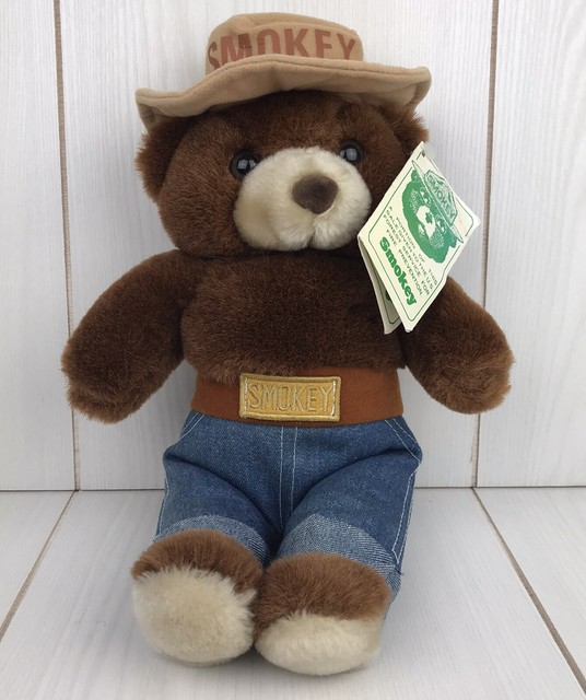 Vintage 1985 Smokey Bear Plush Toy 14 Inch US Forest Service With Tags