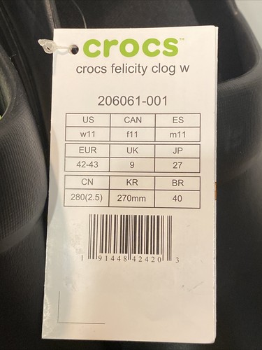 Crocs Dual Comfort Felicity Damen-Clog Krankenschwesterschuhe rutschfest schwarz Größe 11 - Bild 2 von 10