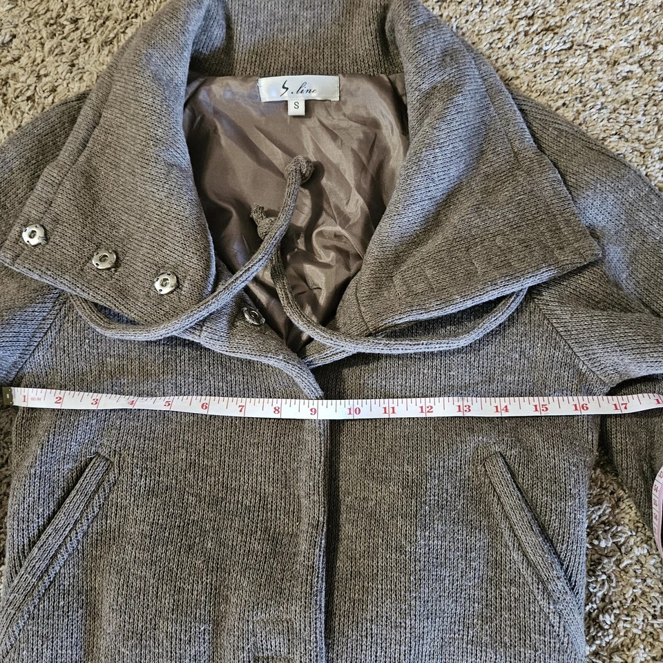 CÁRDIGAN/SUÉTER MUJER S.LINE MEZCLA LANA CUELLO OVERSIZE TALLA S - USADO  Foto 4 de 4