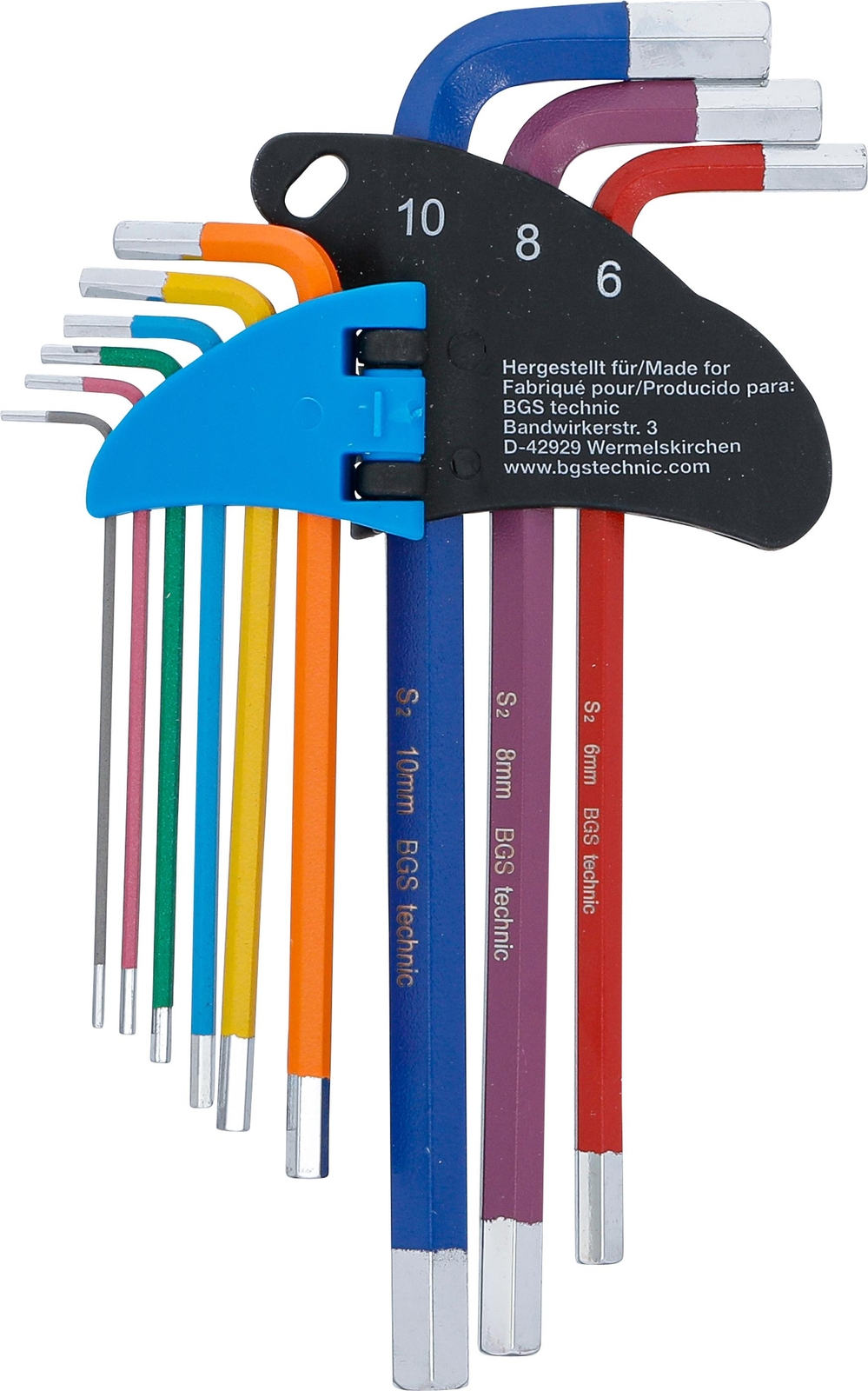 Thumbnail - Bgs Winkelschlüssel-satz | Multicolour | Innensechskant 1,5 - 10 Mm |