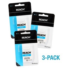 Reach Unflavored Waxed Dental Floss 3-pack   55 yd, String Type, Made in Brazil
