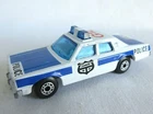 VTG MATCHBOX MACAU 1:64 #10 1979 PLYMOUTH GRAN FURY POLICE CAR WHITE G12 MINT