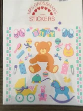 Vintage 90s Mrs. Grossman's Baby Gear Stickers Two Sheets New In Package
