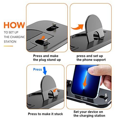 3In1 Charging Dock Chager Stand Cradle Phone Holder For Apple Watch 10 iPhone 14 - Picture 9 of 21