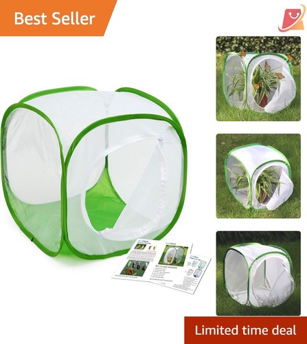 Insect Butterfly Habitat Cage Polyester 12x12x12 In Pop-up Breeding Terrarium