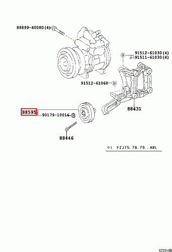 Genuine LandCruiser FZJ80 FZJ79 FZJ78 FZJ76 1FZ Air Conditioner Idler Pulley - Picture 8 of 20