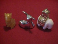 LOT /3 AVON RABBIT FIELD OF DREAMS SILVER FAWN DEER WHITE ELEPHANT AVON BOTTLES