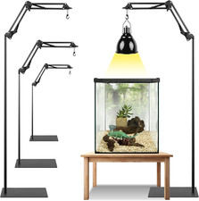 360  Adjustable Reptile Lamp Stand  Heavy Duty Metal Heat Lamp Holder 12-64In 