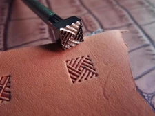 Stainless Steel  leather craft Geometric Decorative inclined pattern Stamp Tool