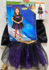 Halloween DC BAT GIRL Dress Cape Toddler Costume PhotoOp Black Purple 4T NWT