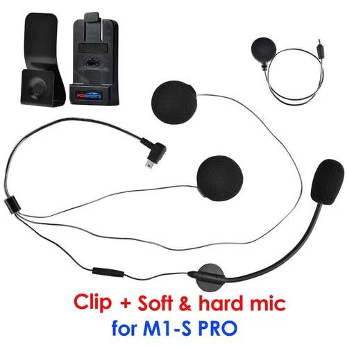 M1-S Pro Motorcycle Intercom Headphones Headset Speaker Microphone + Clip