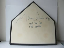 Maury Willis Signed Home Plate with 3 Inscriptions at a June 13,1998 Show in NC
