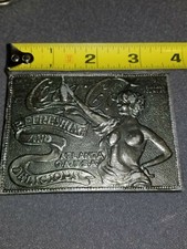 Vintage Bronze Tiffany Foundry Coca-Cola Belt Buckle Nude Lady 3.5"