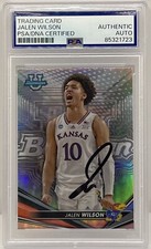 Jalen Wilson Signed Auto 2023-24 Bowman U Rookie Card Kansas PSA/DNA Slabbed