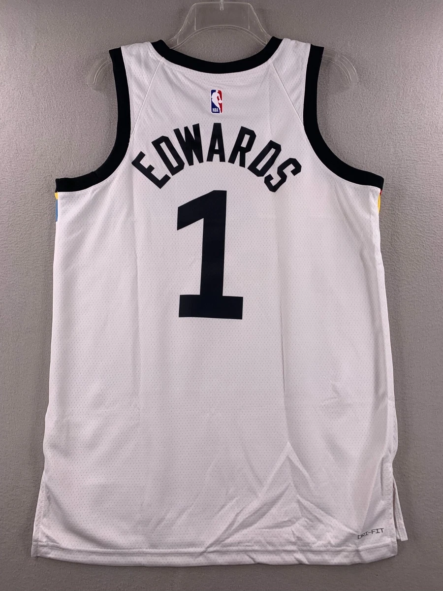 Nike Men's Minnesota Timberwolves Anthony Edwards #1 White Dri-FIT Swingman  Jersey