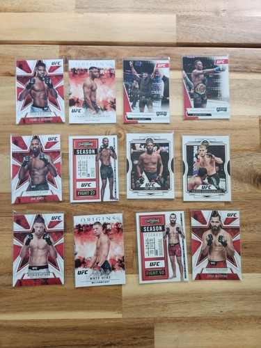 Lot Of 12 2021 Panini UFC Nate Diaz Jon Jones Francis Ngannou Jorge Kabib