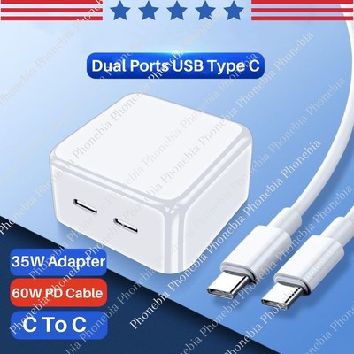 35W USB C Fast Charger PD C To C Cable 20W Type C Power Adapter For iPad Pro/Air
