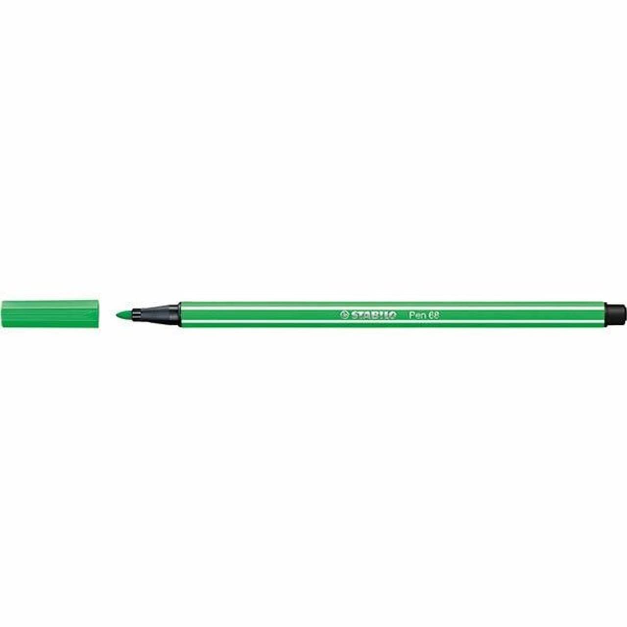 Stabilo Pen 68 Pack of 10 Felt-Tip Pens Medium Tip Esmeralda claro