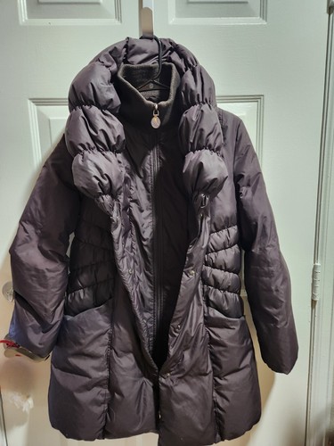 Tahari Puffer Coat Down Feathers Plum Purple Size Small