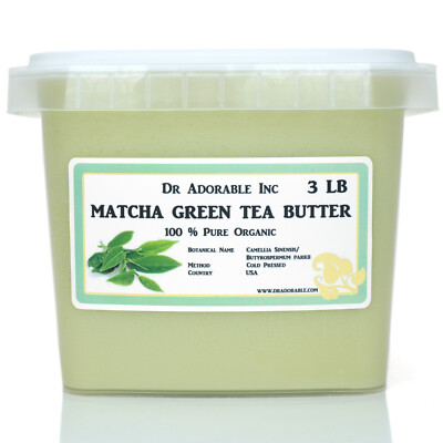 PURE MATCHA GREEN TEA BUTTER ORGANIC FRESH COLD PRESSED DR.ADORABLE 2OZUPTO 12LB
