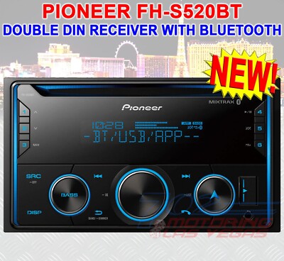 NEW PIONEER FH-S520BT DOUBLE 2 DIN CD MP3 DIGITAL MEDIA PLAYER BLUETOOTH MIXTRAX