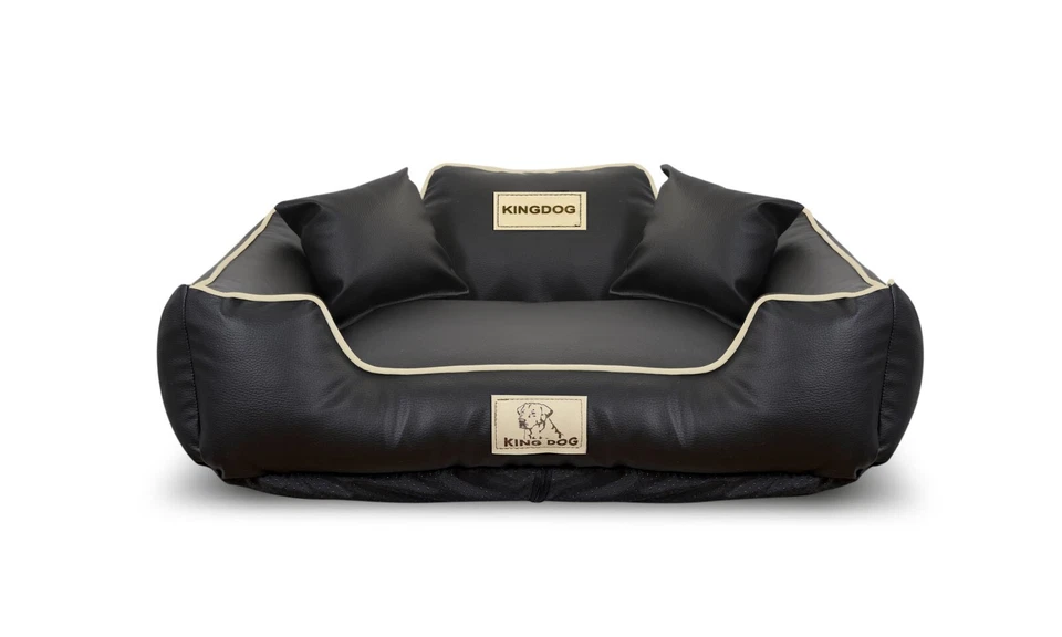 S-XL Abnehmbares Hundebett Hundekissen Haustierbett Öko-Leder + MIT NAMEN HUNDES - Bild 4 von 4