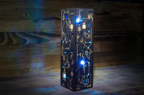 Cyberpunk Night Lamp - Handmade Sci-fi Punk Microscheme Style Table LED Lamp  - Picture 1 of 9