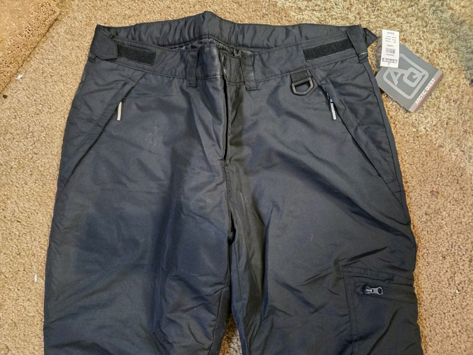 SALOMON Pantaloni da sci Artic Quest neri adulti taglia XL impermeabili nuovi con etichetta scarpone cerniere