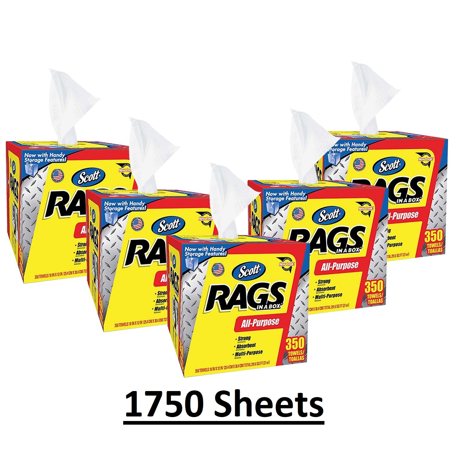 Shop Rag Bucket Scott Shop Rags In A Box 350 Sheets Strong and Durable - NEW FAST ...