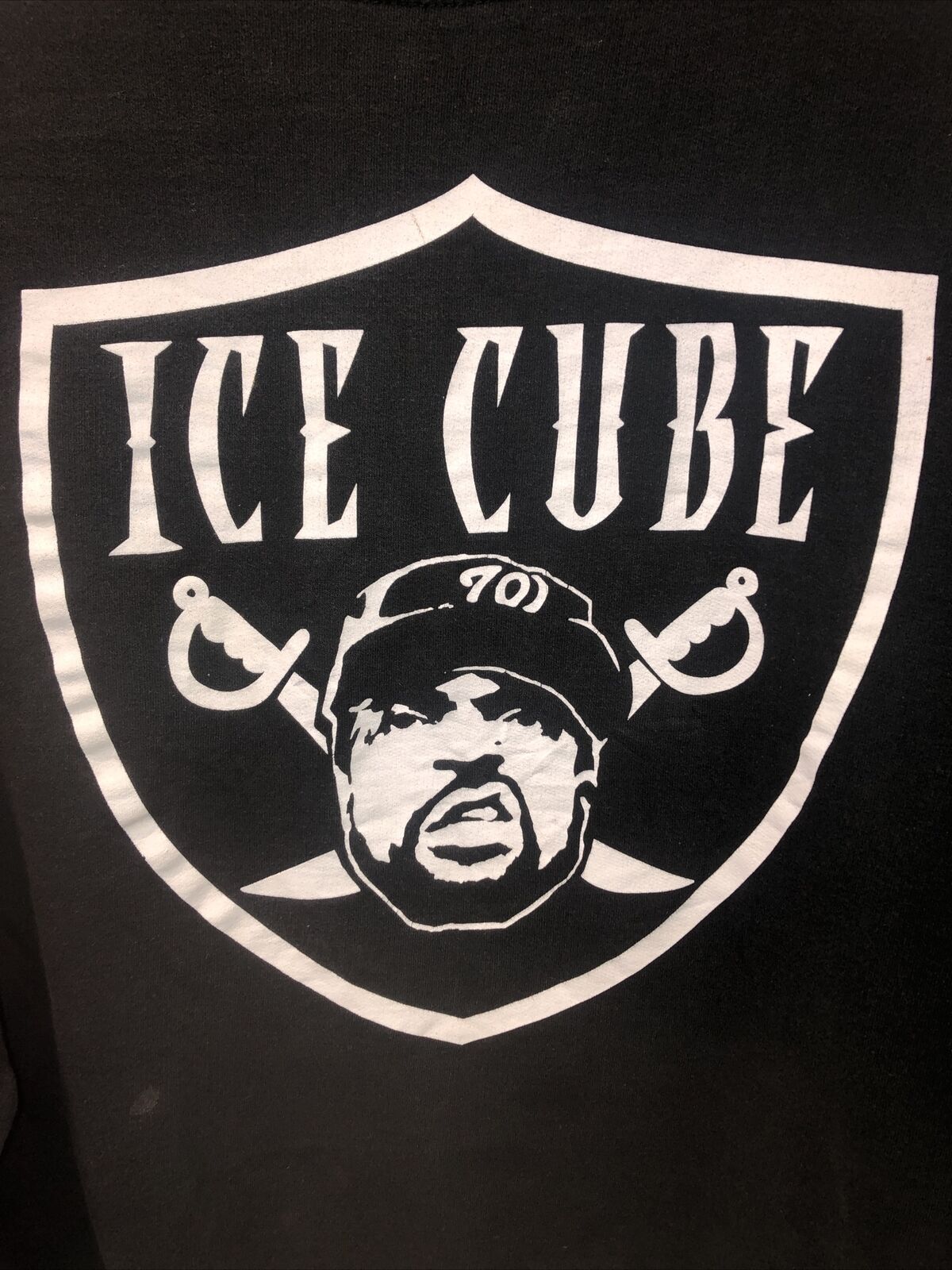 Ice Cube Raiders Logo Rap Crewneck Sweatshirt Black Small | eBay