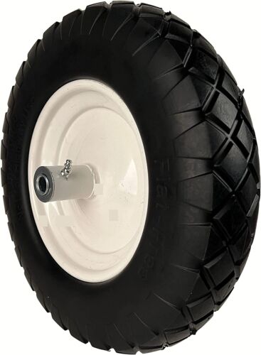 Flat Free Tire Universal Wheelbarrow, 16" Solid Polyurethane Tire and Wheel