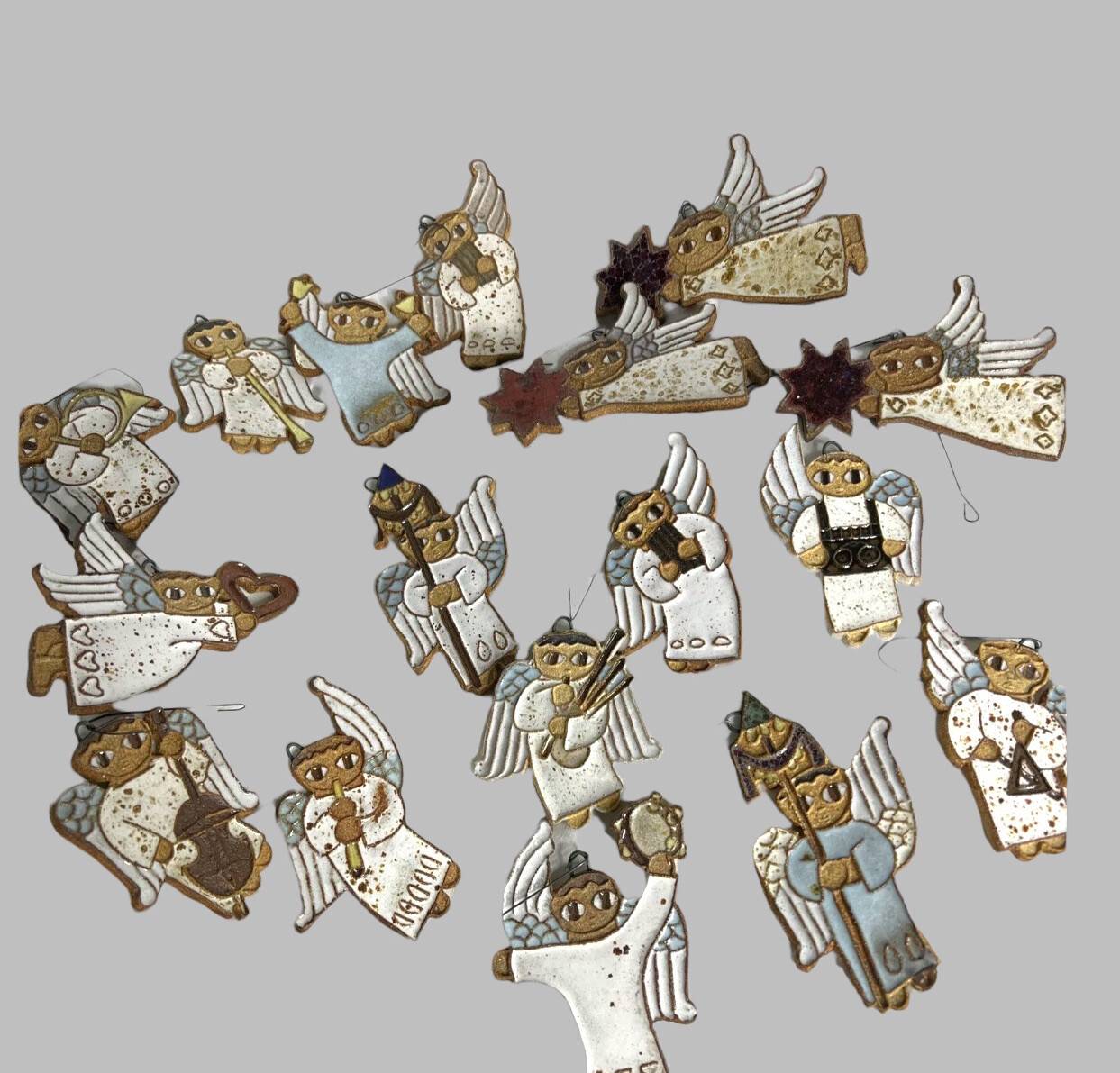 St Andrew’s Benedictine Monks Ceramic Angel Ornaments Mexican Folk Art