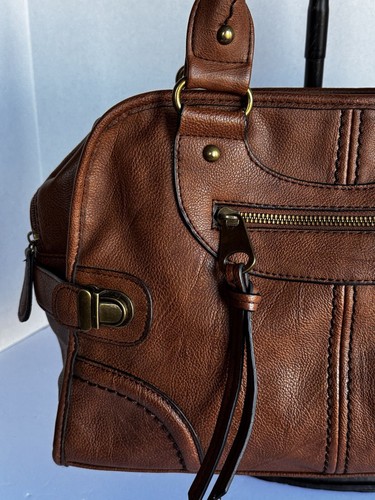 SCARLETON GORGEOUS LG HANDBAG, BROWN WITH "WASHED LEATHER" EXTERIOR, SUPER CLEAN - Picture 6 of 22