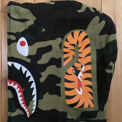 BAPE Shark full zip hoodie woodland camo a bathing ape NIGO Size S