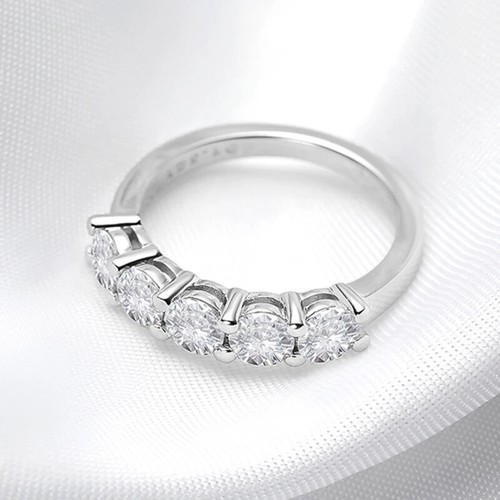 1.5ct D Color 4mm Moissanite Ring for Women Wedding Band 925 Sterling Silver GRA - Picture 8 of 12
