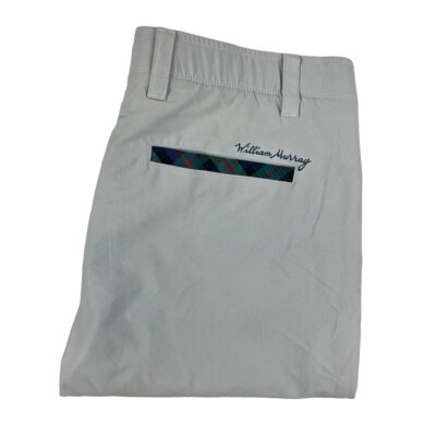 William Murray Straight Fit Light Gray Performance Mens Pant Size 36X34