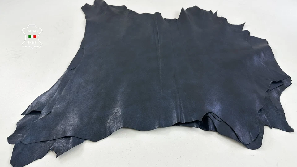 BLUE BLACK DISTRESSED ROUGH Italian Goatskin Leather 5 skins 22+sqf 1.0mm #C5925 - Image 2 of 4