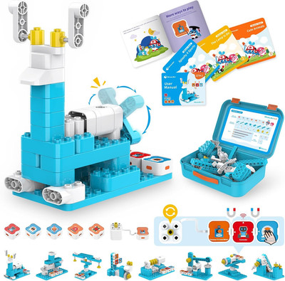 A3 12-In-1 STEM Blocks Coding Robot Kit for Kids, 61-Piece Educational Building 