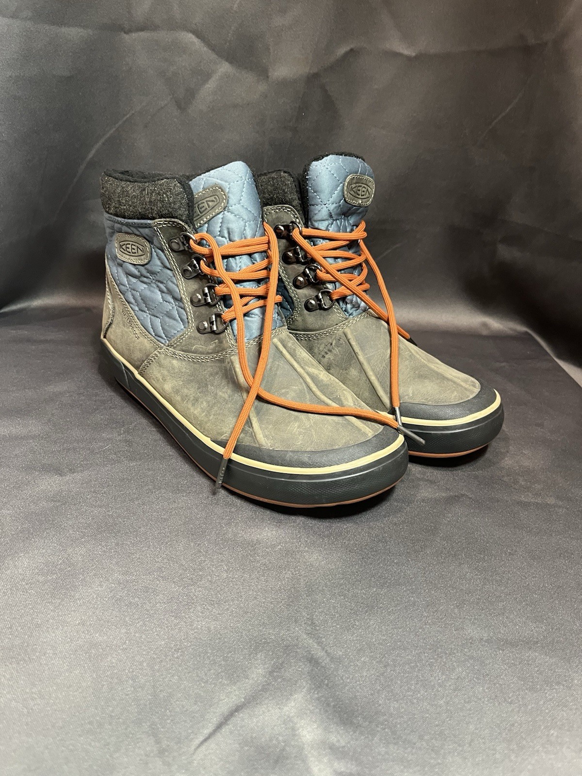 Stivali Keen Duck donna 8 5 grigio Elsa II trapuntati 1019637 impermeabili larghi alla caviglia