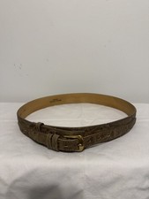Vintage Tony Lama Elephant Print Leather Western Belt Brown Size 34