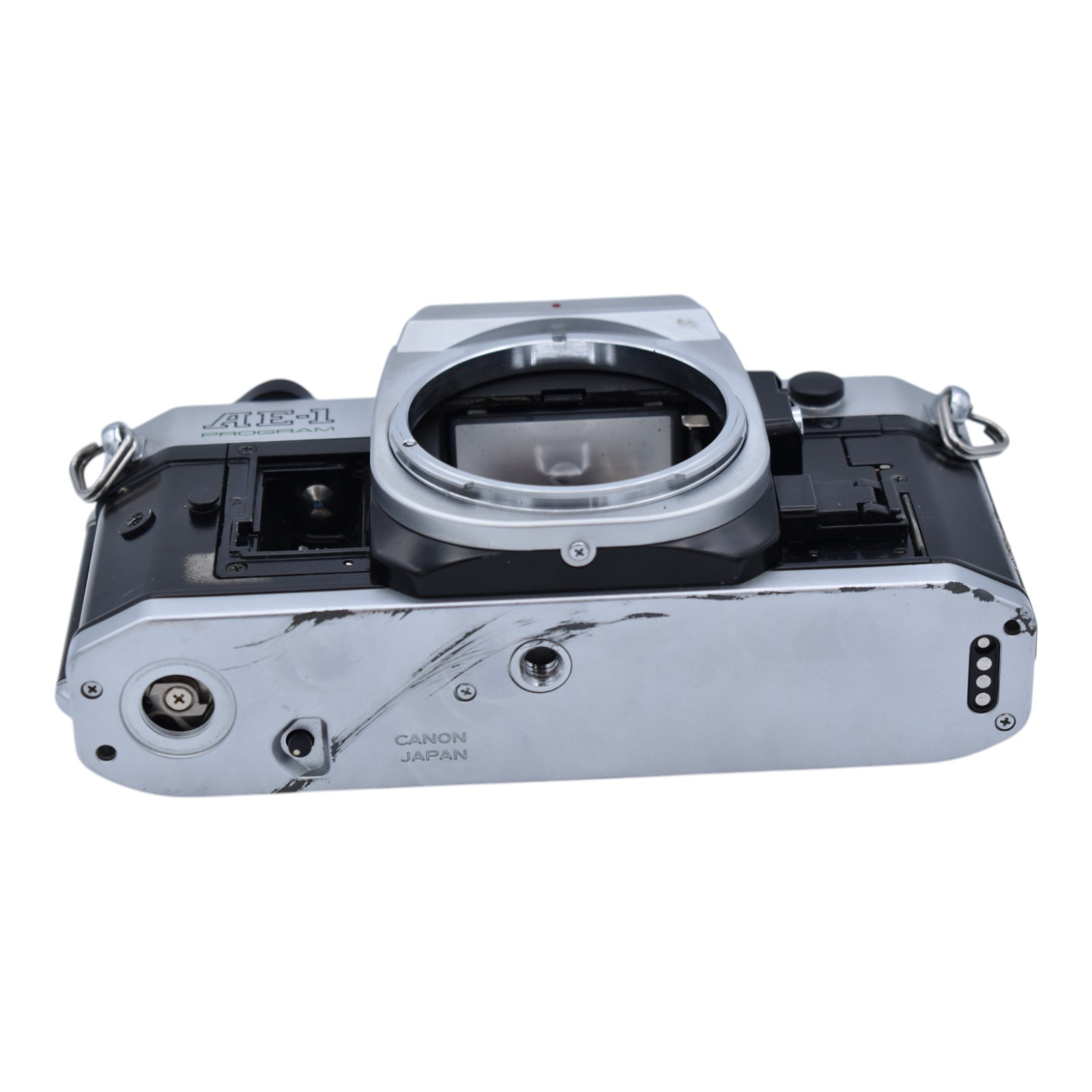 Canon AE-1 Program 35mm Film SLR Camera Body, Chrome (For Parts / Repair)