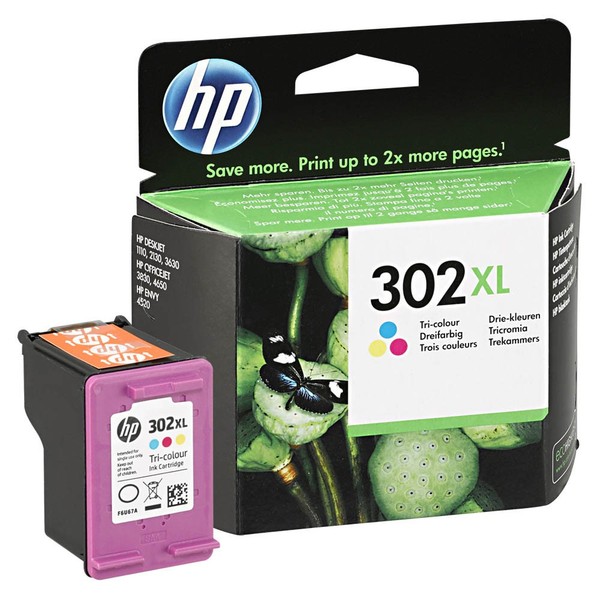 Original HP-302 Xl Color Tintenpatrone FüR Envy 4520 4521 4522 4524 Farbe Bunt-image
