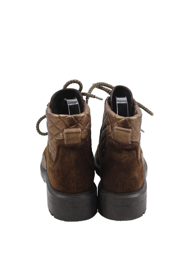 Aquatalia женщин кожаный металлический шнурует вверх лодыжки боя ботинки коричневый размер 7 - Изображение 4 из 4