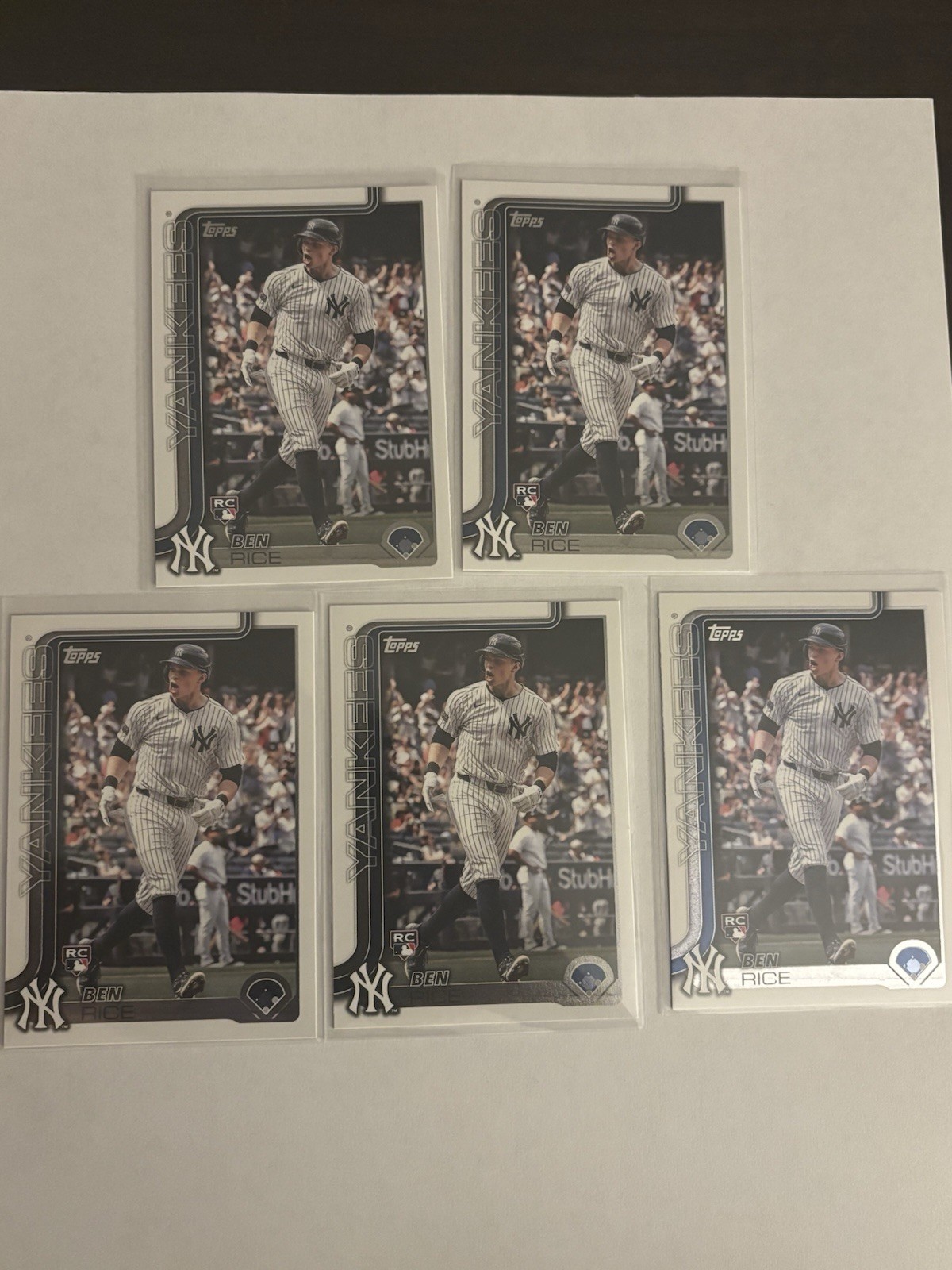 5 2025 Topps Series #337 Ben Rice RC New York Yankees Baseball Cards