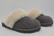 UGG Women's Cozy Knit Slippers Charcoal Grey Size 8 - Excellent Condition