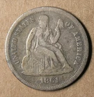 10C 1861-S Liberty Seated Dime Fine Detail San Francisco Key Date * AvenueCoin