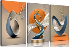 Modern Abstract Golden Deer Canvas Wall Art S...
