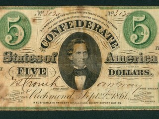 $5 1861 Confederate States of America PAPER CURRENCY